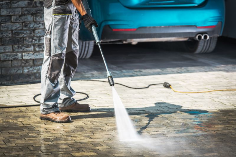 Cleaning a Residential Driveway